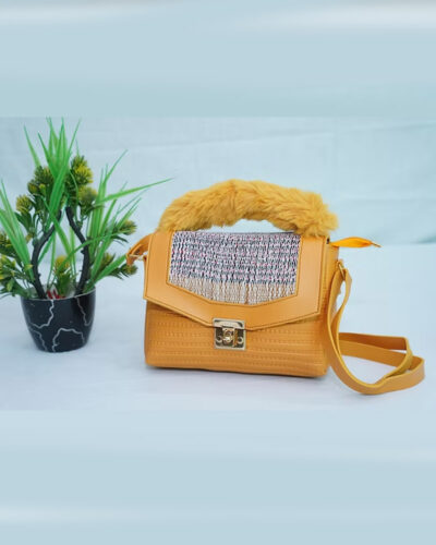 Mustard Black Handbag