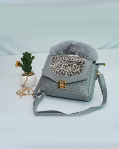 Gray Black Handbag